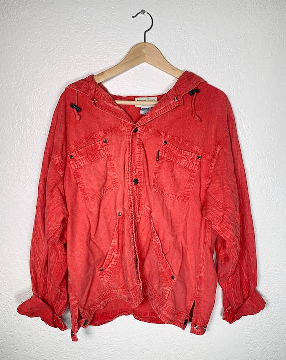 90's "EzzE Wear" red cotton lightweight jacket