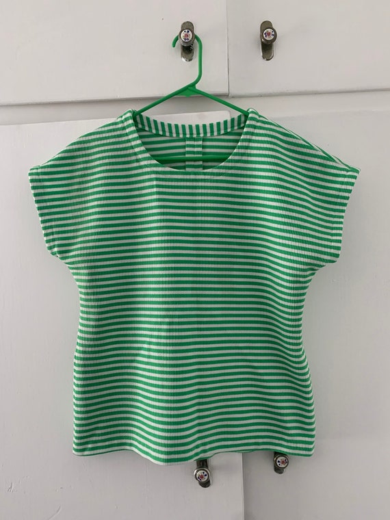 Groovy 60's lime green stripe top