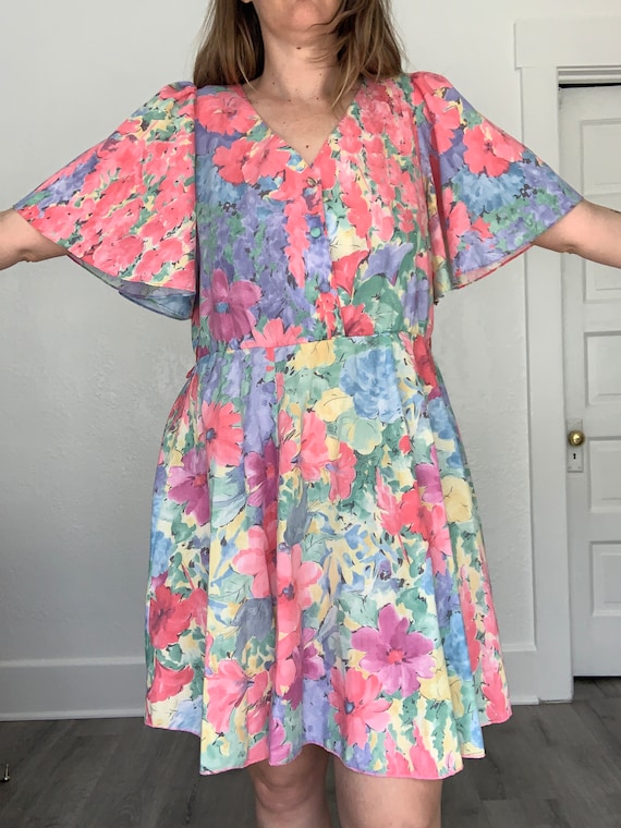 1980s floral dress