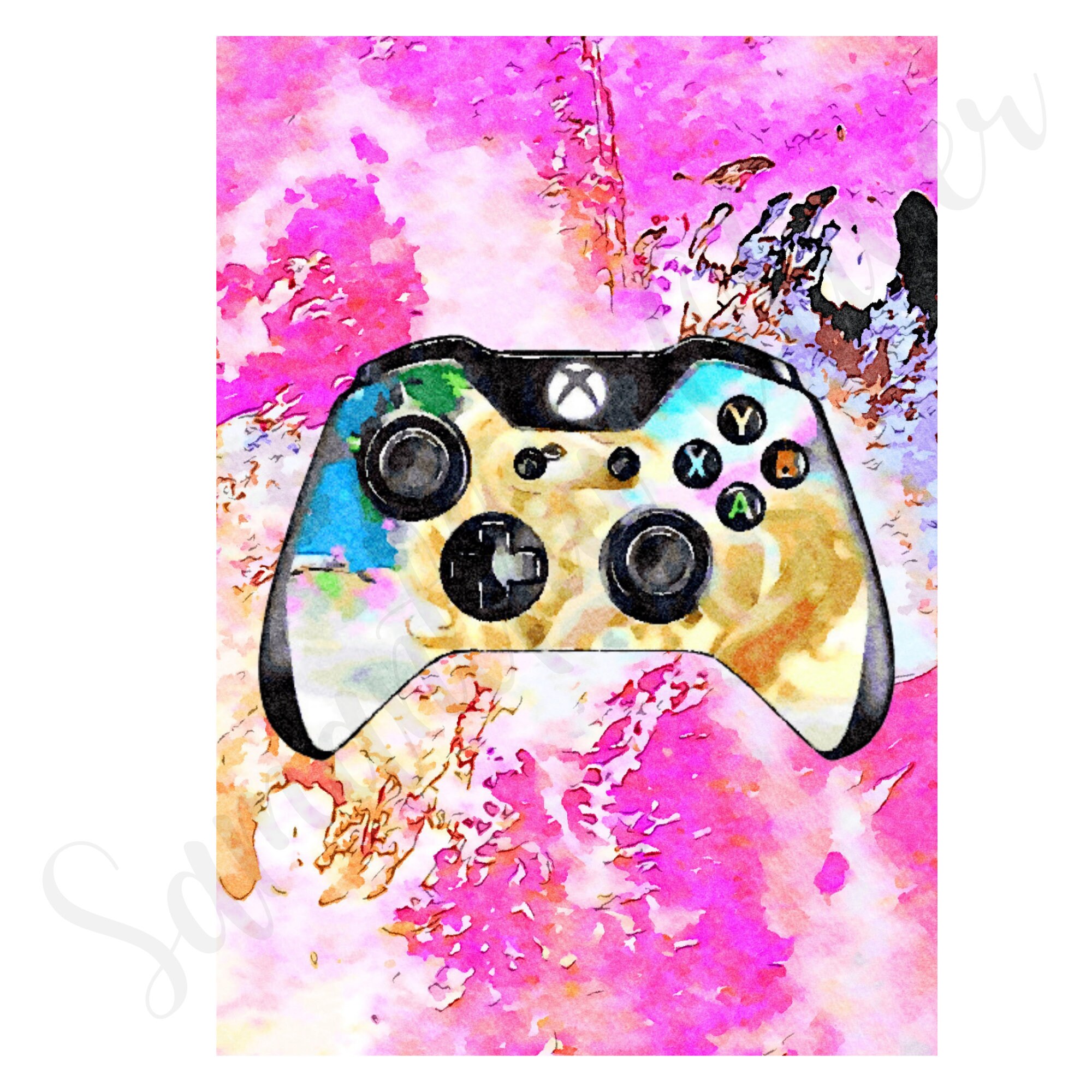 Games Controller Paint Splash Gaming Art Gaming Print Etsy