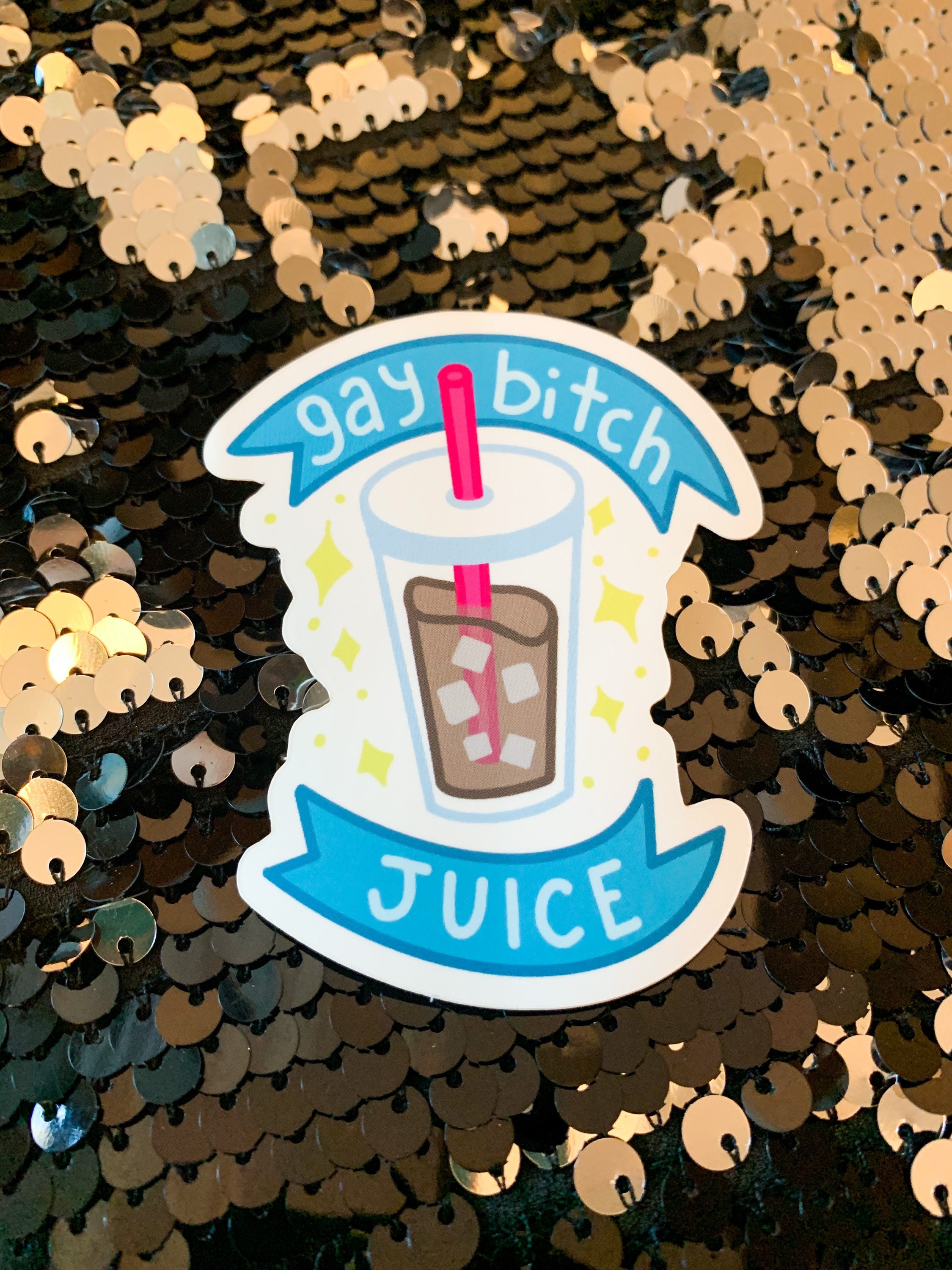 Gay Bitch Juice iced coffee sticker / lgbt / queer Etsy