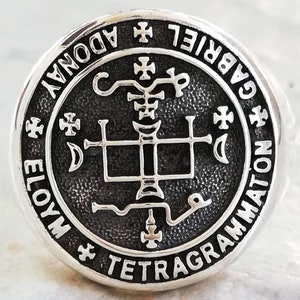 Siegel des Erzengels Gabriel Gott ist meine Stärke Siegel des Erzengels Gabriel Handgefertigter 3D-Ring aus massivem Sterlingsilber 925