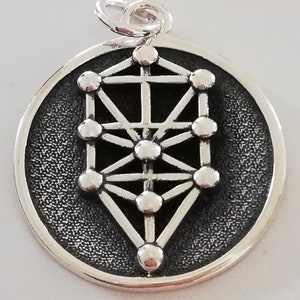 Sephiroth Kabbalah Tree of Life Handmade 3D Pendant Solid Sterling Silver 925 image 2