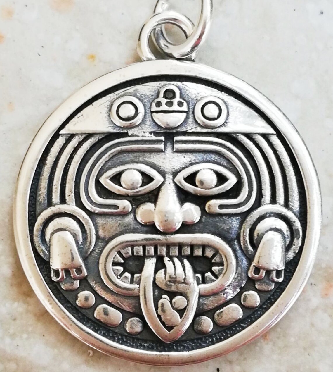 Aztec Calendar Stone Pectoral Medallion Antique, Aztec Sun God Tonatiuh ...