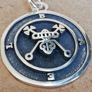 Sigil of Bael Lesser Key Demon Seal Handmade 3D Pendant Solid Sterling Silver 925