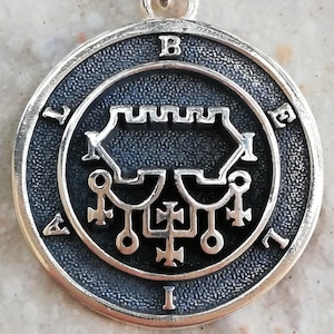Seal Sigil of Goetia Belial Lesser Key of Solomon kabbalah Amulet Handmade 3D Pendant Solid Sterling Silver 925