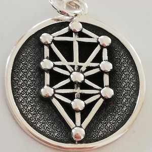 Sephiroth Kabbalah Tree of Life Handmade 3D Pendant Solid Sterling Silver 925