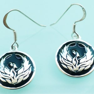 Rising Phoenix Rebirth Sterling Silver 925 Earrings