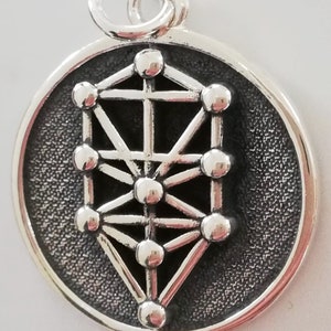 Sephiroth Kabbalah Tree of Life Handmade 3D Pendant Solid Sterling Silver 925 image 3