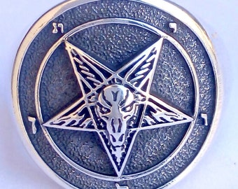 Church of Satan Sigil of Baphomet Lucifer Handmade 3D Ring Solid Sterling Silver 925