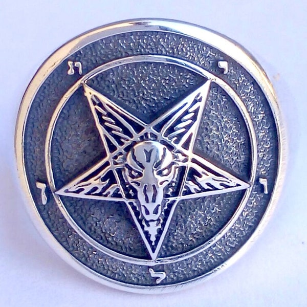 Church of Satan Sigil of Baphomet Lucifer Handmade 3D Ring Solid Sterling Silver 925