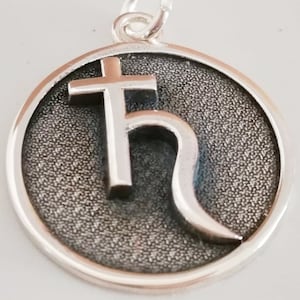 Saturn Glyph Astrological Handmade 3D Pendant Solid Sterling Silver 925