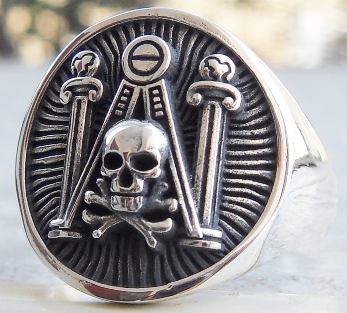 Freemason Masonry Signet Knights Templar Freemasonry Skull - Etsy