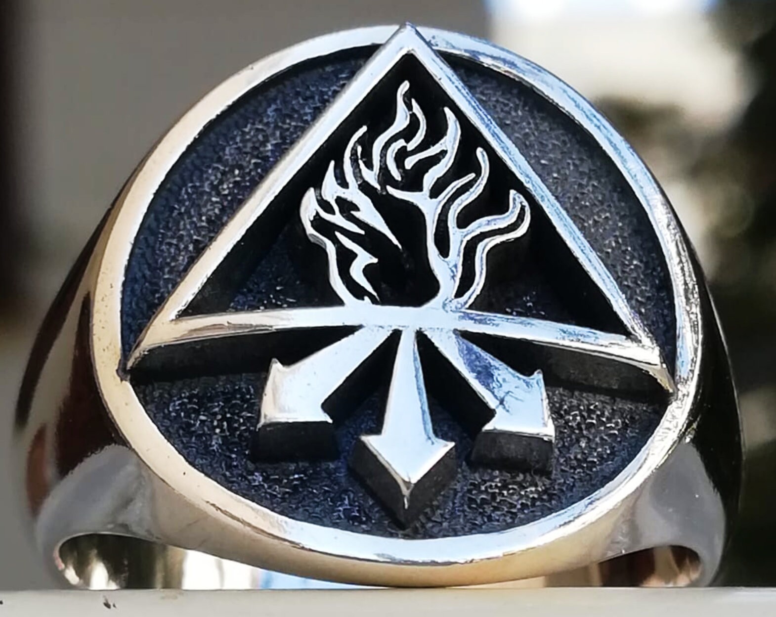 Solid Sterling Silver 925 Red King Symbol Sulfur of the