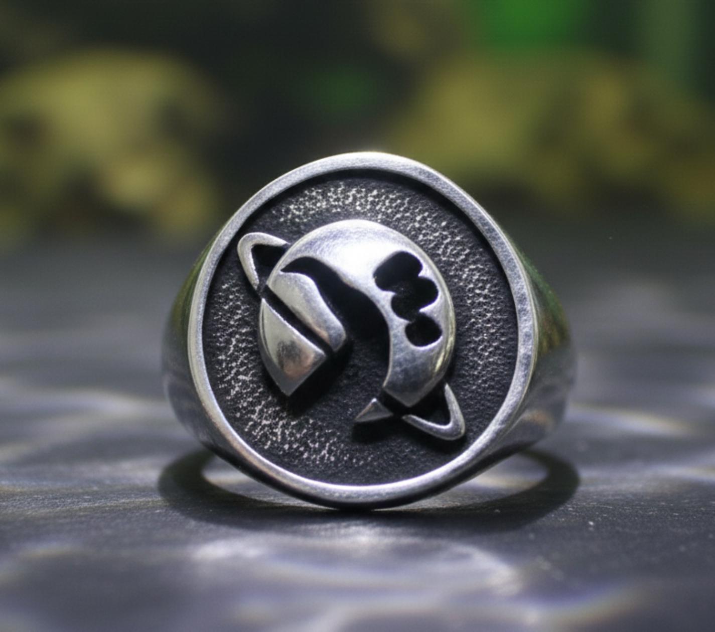 The Hitchhiker's Guide to the Galaxy Handmade 3D Ring Solid