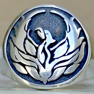 Rising Phoenix Handmade 3D Ring Solid Sterling Silver 925