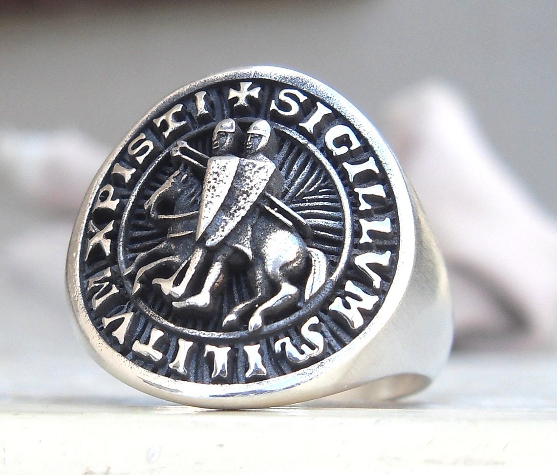 The Seal of Knights Templar Handmade 3D Ring Solid Sterling | Etsy