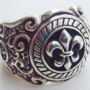 Franse Fleur De Lis Masonic Masonic Knight Templar handgemaakte ring sterlingzilver 925