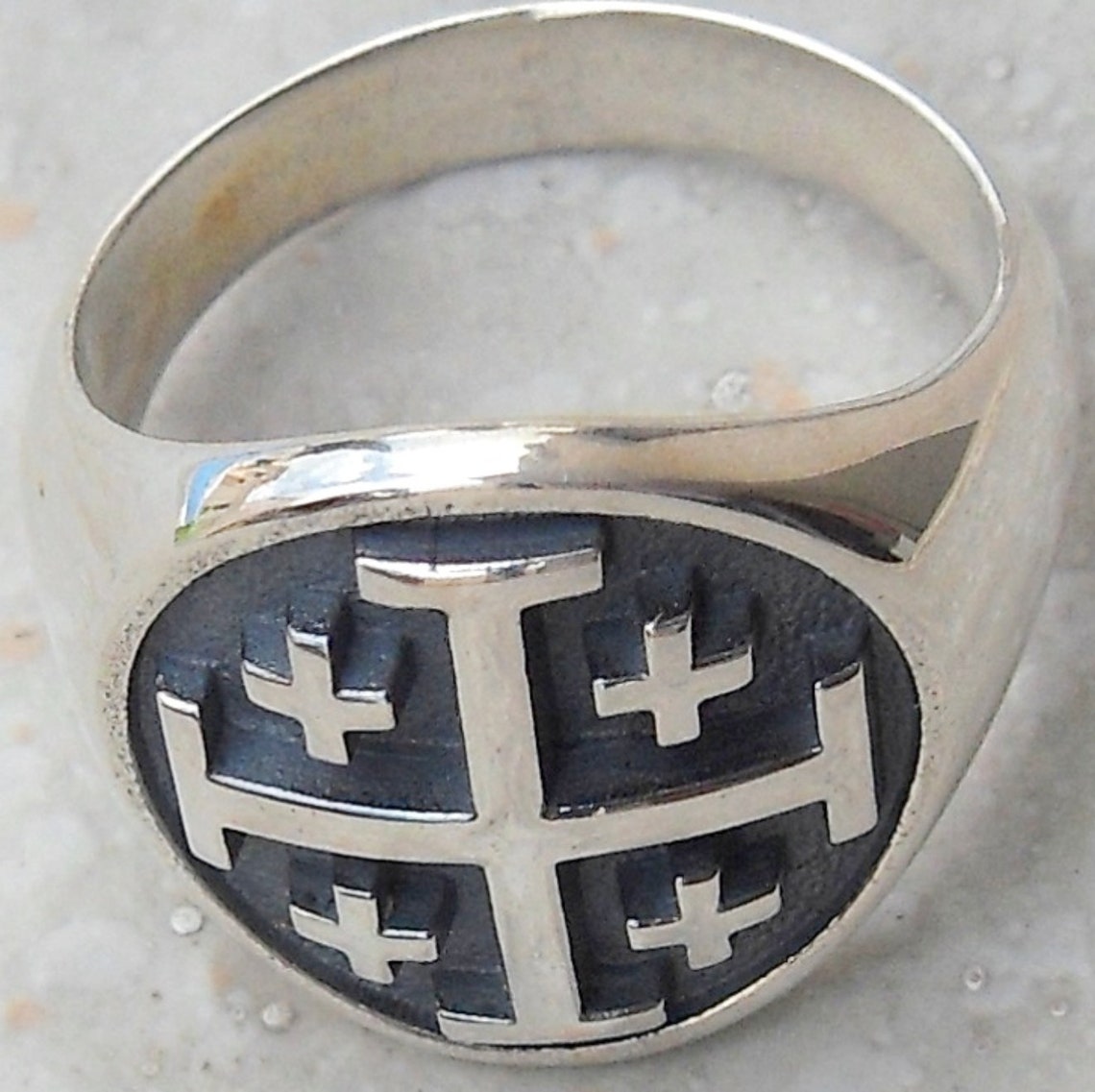 Jerusalem Cross Handmade 3D Ring Solid Sterling Silver 925 | Etsy