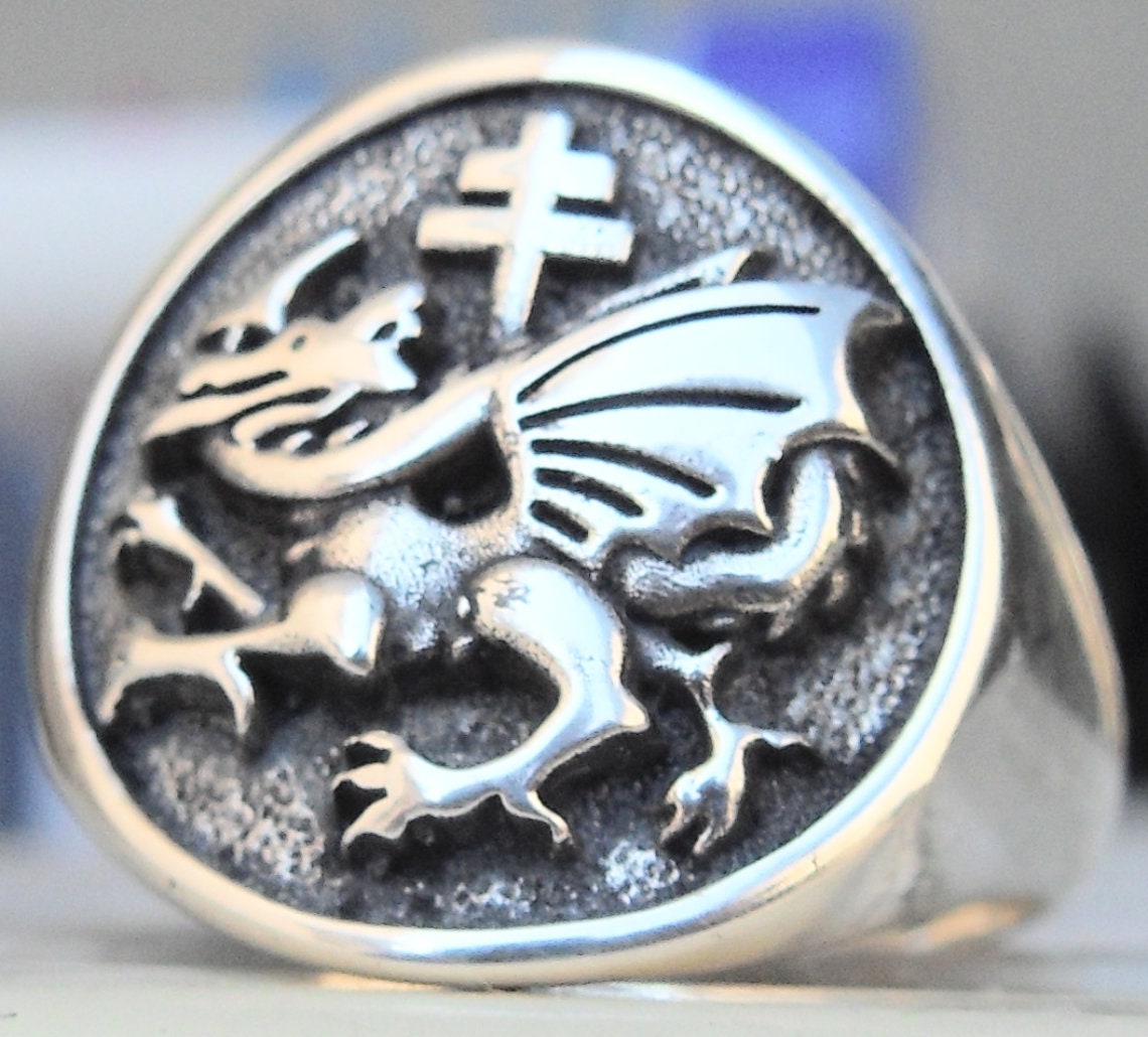 Vlad Dracula's Order of the Dragon Handmade 3D Ring Solid Sterling