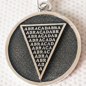 Abracadabra Abraxas Cabalistic, Magic Occult Esoteric Amulet Ancient Handmade 3D Pendant Solid Sterling Silver 925 image 9