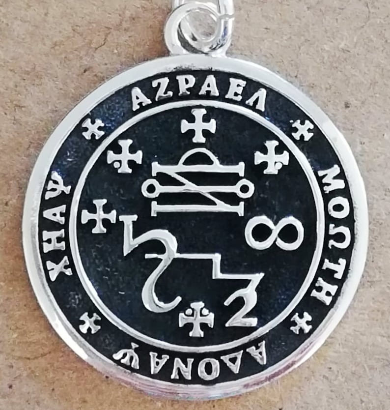 Seal Sigil of Angel of Death Azrael Handmade 3D Pendant Solid Sterling ...