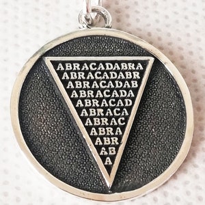 Abracadabra Abraxas Cabalistic, Magic Occult Esoteric Amulet Ancient Handmade 3D Pendant Solid Sterling Silver 925 image 4