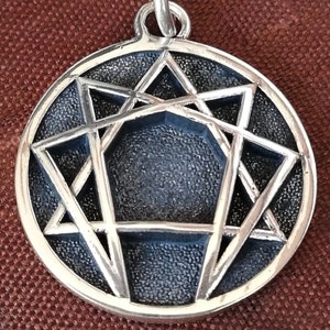 Enneagram of Personality Symbol Handmade 3D Pendant Solid Sterling Silver 925