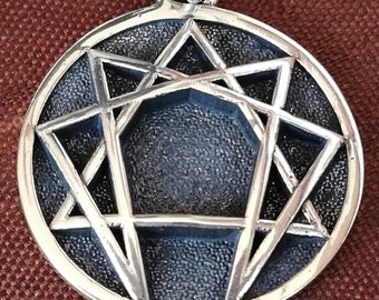 Enneagramma della personalità simbolo ciondolo 3D fatto a mano in argento sterling massiccio 925