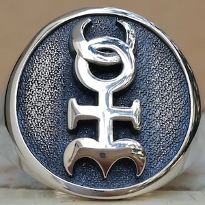 The Hieroglyphic Monad Monas Hieroglyphica Handmade 3D Ring Solid Sterling Silver 925