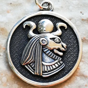 Sekhmet, Egyptian Goddess of War, Lioness Sekhmet Handmade 3D Pendant Solid Sterling Silver 925