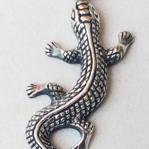 Sterling Silber 925 Eidechse Liebhaber - Gecko Halskette - Chamäleon , Reptil Halskette Drachen Schmuck 3D Anhänger
