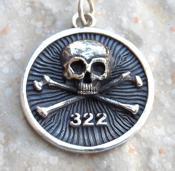 Yale Secret Society Skull and Bones Handmade 3D Pendant Solid 