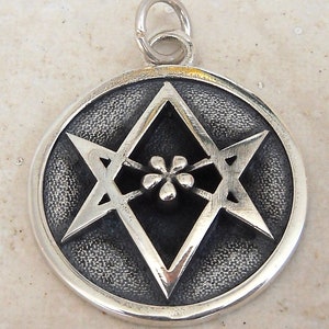 Unicursal hexagram Handmade 3D Pendant Solid Sterling Silver 925