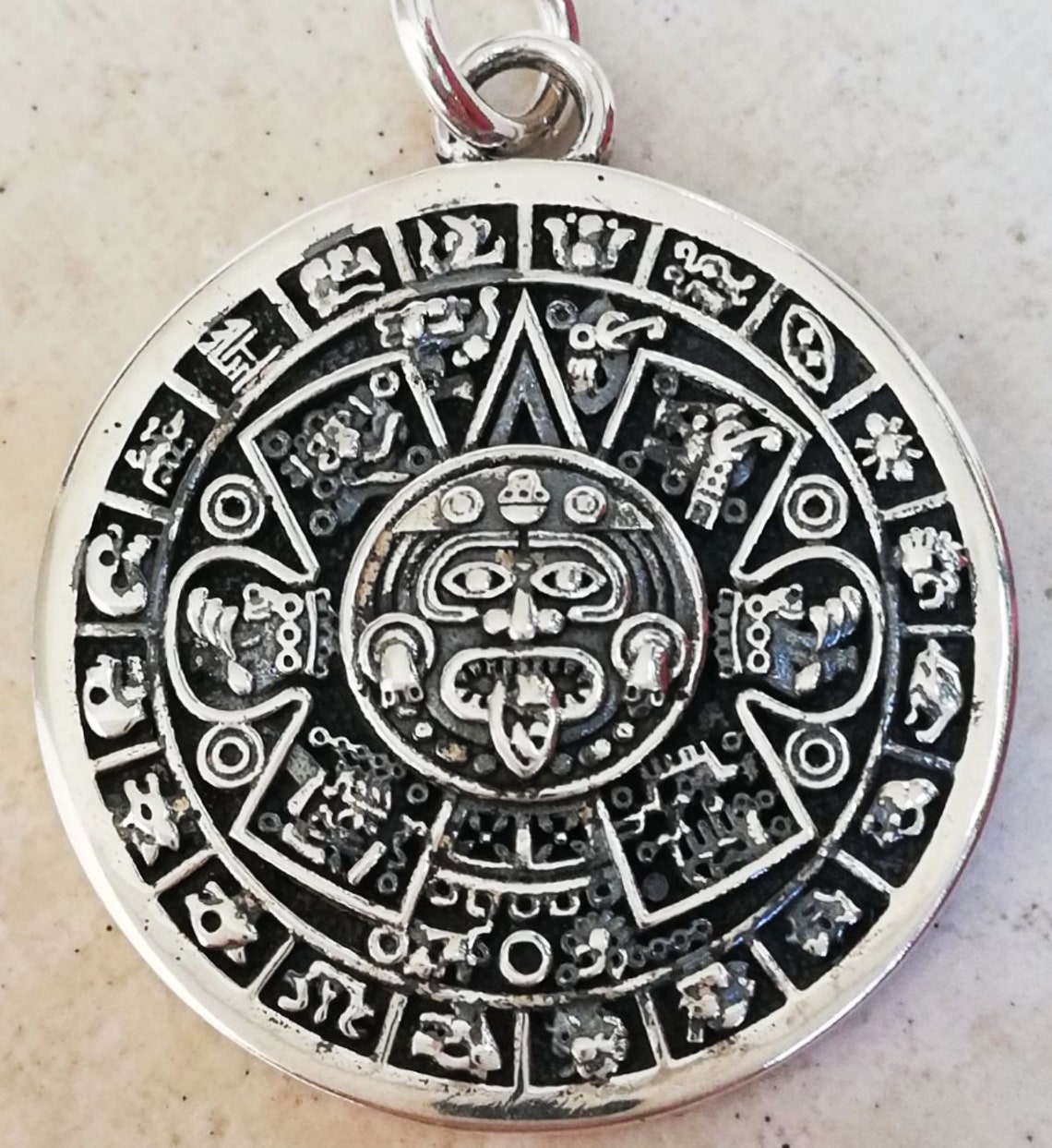 Aztec Calendar Stone Pectoral Medallion Antique, Aztec Sun God Tonatiuh ...
