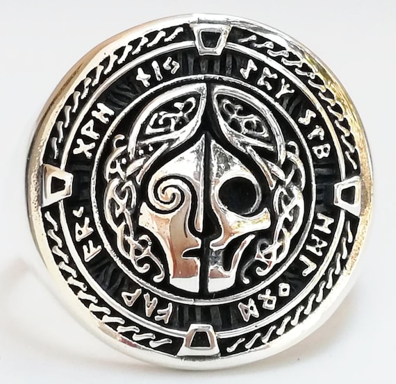 Hel - Goddess of Death Norse Mythology Handmade 3D Ring Solid