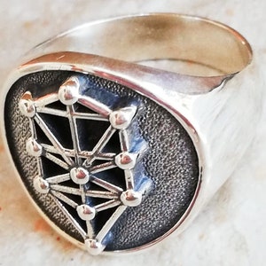 Sephiroth Kabbalah Tree of Life Handmade 3D Ring Solid Sterling Silver ...