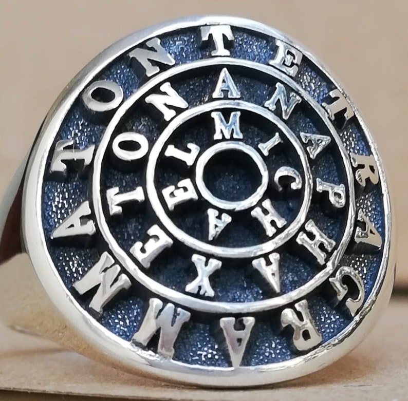 Solomon Seal Tetragrammaton Kabbalah Amulet Handmade 3D Ring Solid Sterling Silver 925