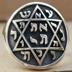 2nd Second Pentacle of Jupiter Seals of Solomon Kabbalah Amulet Handmade 3D Ring Solid Sterling Silver 925