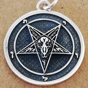 Church of Satan Sigil of Baphomet Lucifer Handmade 3D Pendant Solid Sterling Silver 925
