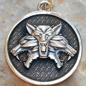 Cerberus The Hell Hound Loyal of Satan Three Head Dogs Handmade 3D Pendant Solid Sterling Silver 925