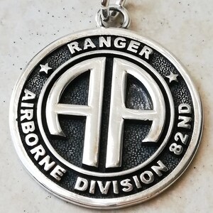 USA Army 82nd Airborne Division Ranger Handmade 3D Pendant Solid Sterling Silver 925