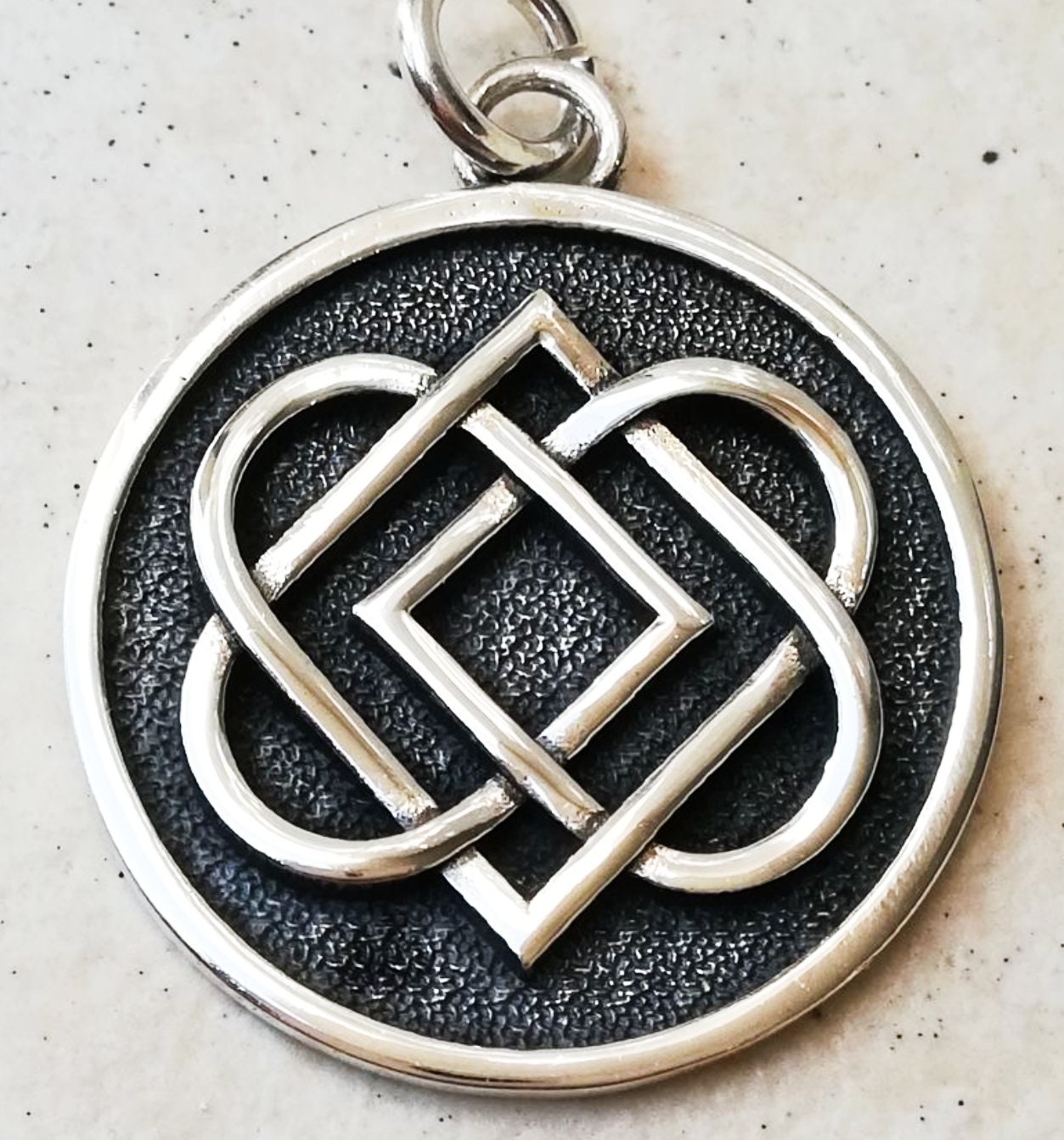 Celtic Knot of Four Hearts, Family Love Knot, Couples Love, Unified Heart Handmade 3D Pendant Solid Sterling Silver 925