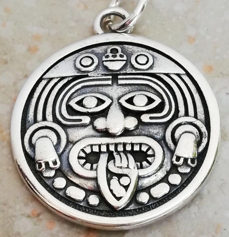 Aztec Calendar Stone Pectoral Medallion Antique, Aztec Sun God Tonatiuh ...