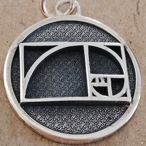 Fibonacci Golden Spiral Handmade 3D Pendant Solid Sterling Silver 925