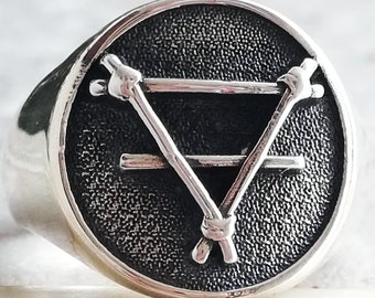 Vier elementen aarde lucht vuur water element amulet talisman handgemaakte 3D-ring massief sterlingzilver 925