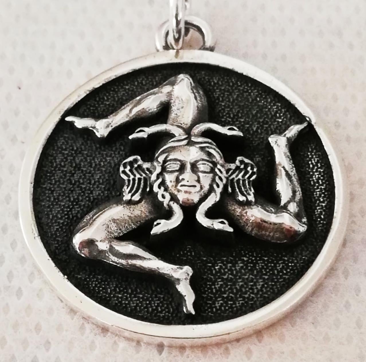 Sicilian Trinacria Triskelion Medusa Triskele Handmade 3D Pendant 