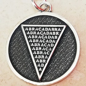 Abracadabra Abraxas Cabalistic, Magic Occult Esoteric Amulet Ancient Handmade 3D Pendant Solid Sterling Silver 925 image 5