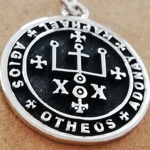Archangel Raphael Seal Solomon Kabbalah Amulet Handmade 3D Pendant Solid Sterling Silver 925