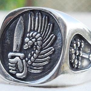 French Foreign Legion Army Handmade Ring Sterling Silver 925